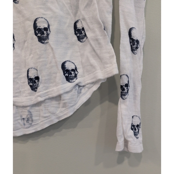Skull Cashmere Kalissa Skull Print Lomg Sleeve Cotto. Tshirt Size XS - Picture 2 of 8